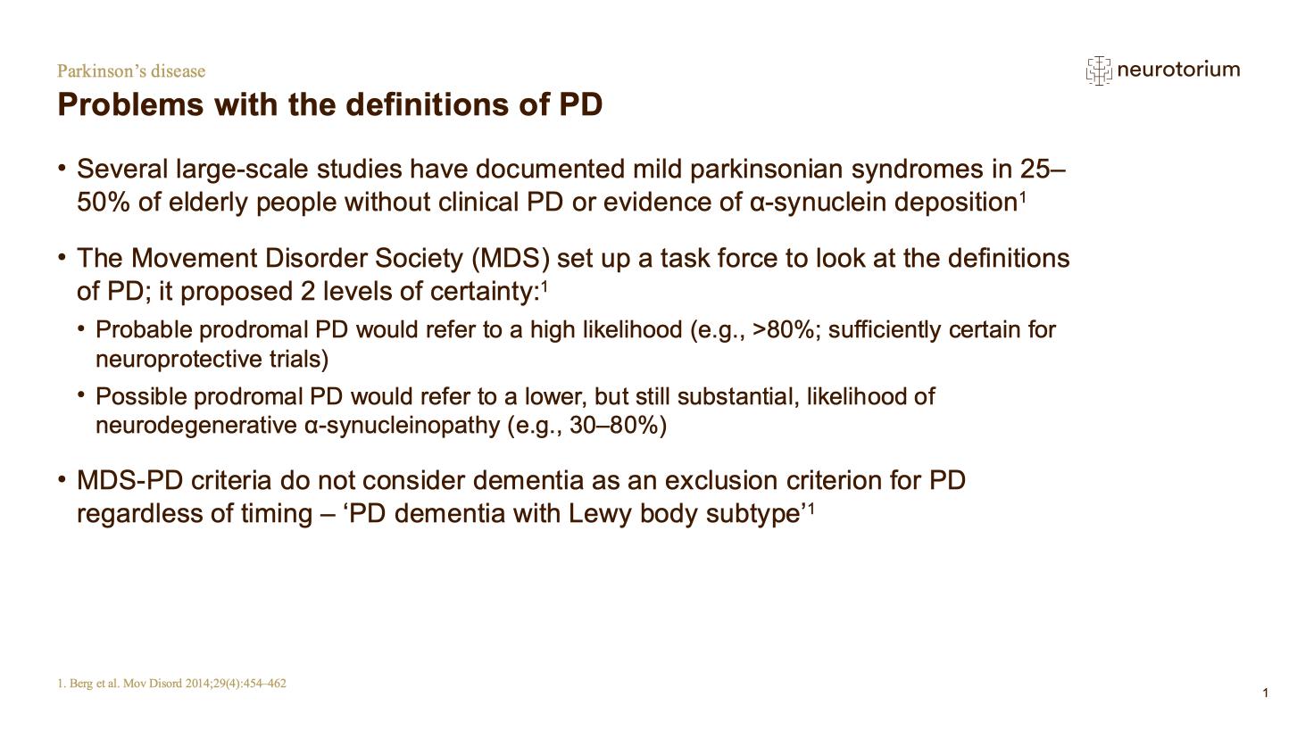Parkinsons Disease – History Definitions and Diagnosis – slide 30